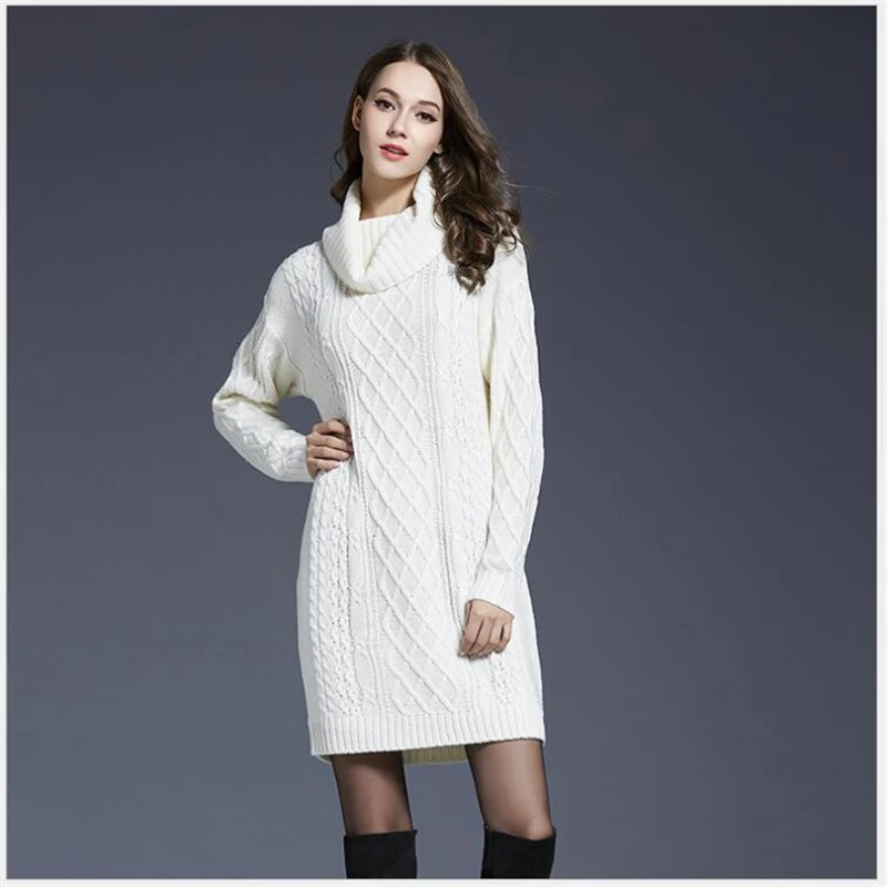 

Winter Coltrui Women's sweater Women's dress Loose long sleeve Thick Trui Warm Solid Trui Lady's clothing k299
