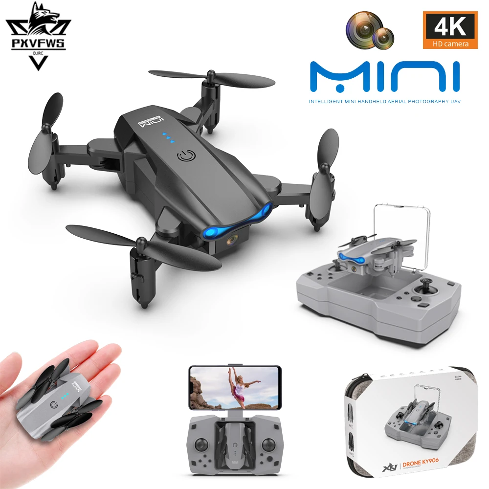 Мини-Квадрокоптер Pxvfws складной с двойной камерой 4K HD и Wi-Fi | Игрушки хобби