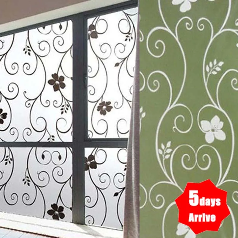 

Door Living Decorative Film Window 45x100cm Frosted Flowersticker Sticker Plum Windowdecoration Home Flower Cover Homediy