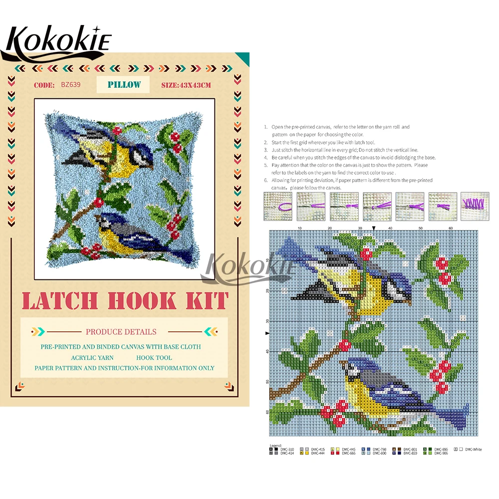Наволочка с принтом животных, крючок с защелкой, самодельный Ковер Наборы подушек, вышивка крестиком, рукоделие, подушки, коврики, наборы для ремесла для взрослых