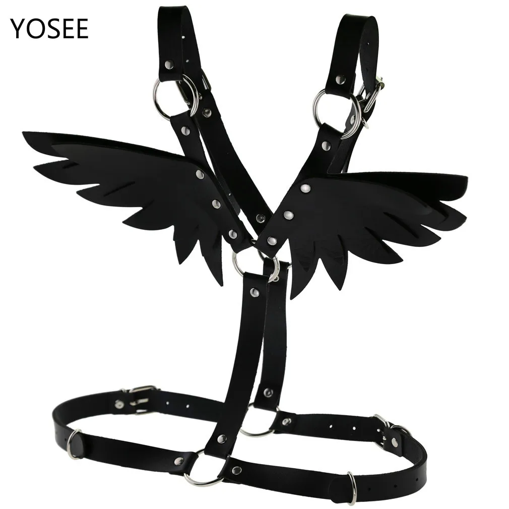 

Wings Leather Harness Goth Punk Body Chain Women Strap