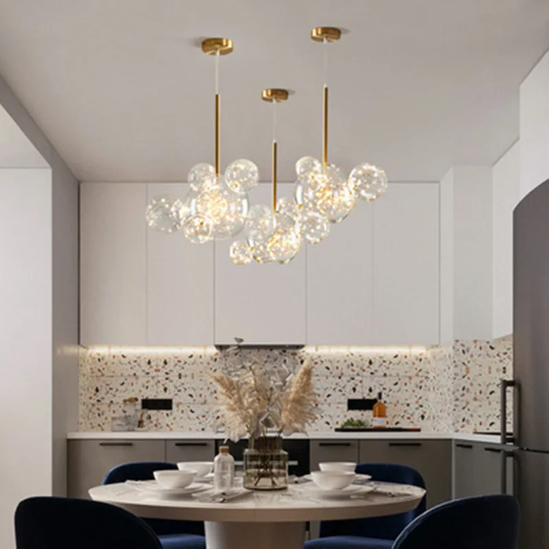 

Креативная лампа для спальни Gypsophila, люстра для ресторана и стола, простая круглая лампа для ногтей, магазина одежды, барной стойки, Красное освещение