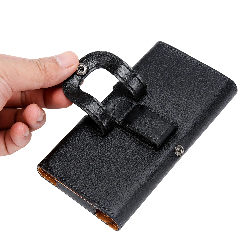 xiaomi leather case chain Waist-mounted leather Phone Pouch For Redmi K20Pro 4 5 6 7 8 Y3 S2 Series Case Belt Clip Holster Leather Cover Bags xiaomi leather case card