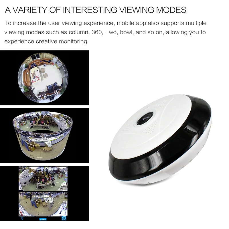  A-ZONE 960P HD 360 Video Camera Wifi Panoramic Onvif P2P Two Ways Audio 1.3MP Wireless IP Fisheye H - 4.00017E+12