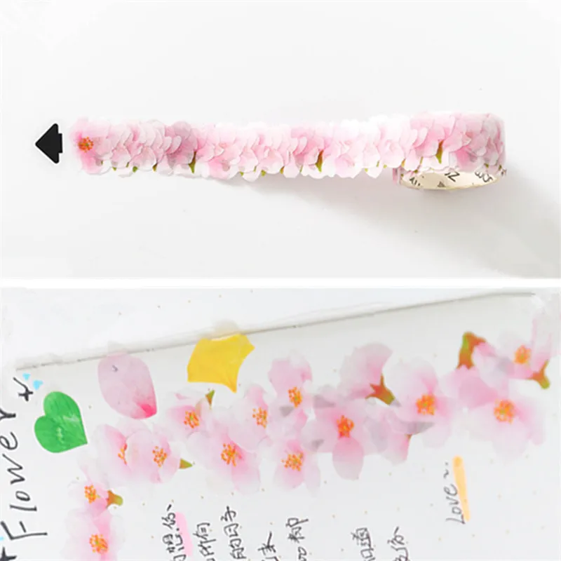 200 шт./рулон лента для маскировки Сакура обувь с украшениями в виде цветков и бабочек Бумага клейкой ленты лента для декорации Washi DIY Скрапбукинг Стикеры для дневника - Цвет: Sakura