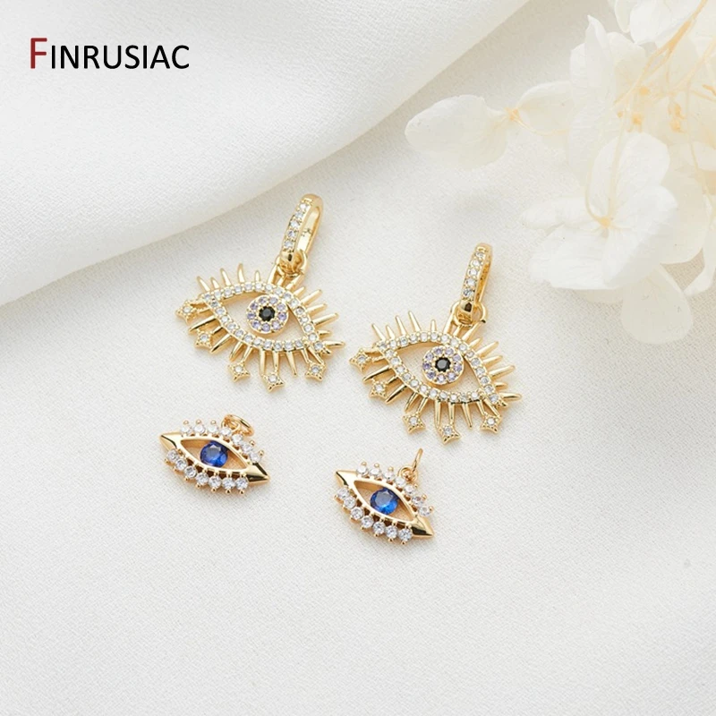 Gold Plated Charms Jewelry Making Evil Eye Pendant Jewelry Making