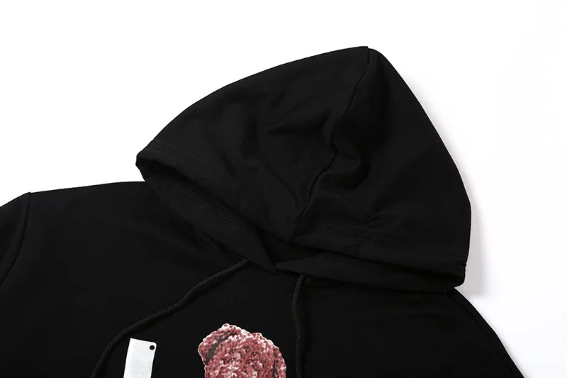 InsGoth больших размеров с капюшоном Свитшот Для женщин готика уличная черный пуловер с капюшоном с рисунком медведя в стиле Харадзюку для фотосъемки в стиле гранж с изображением свободные топы с капюшоном