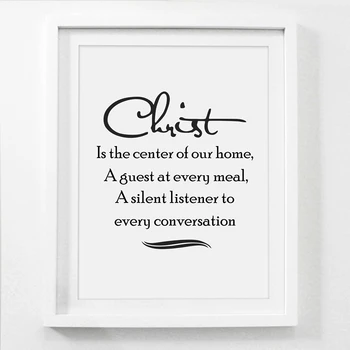 

Christ is the center of our home Quote Poster Wall Art Prints Religious Christian Decor Bible Verse Canvas Painting Wall Picture