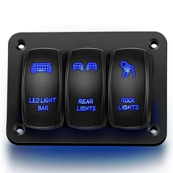 

Replacement Rocker Switch 3 Gang Panel LED For Car Marine Boat Waterproof