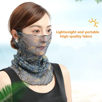 

Mouth Mask Lightweight Face Mask Print Scarf Sun Protection Outdoor Riding Masks Protective Silk Scarf Handkerchief Head Scarf