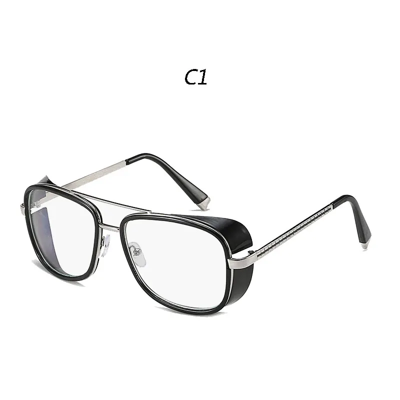 Железный человек 3 TONY stark мужские солнцезащитные очки, Ретро стиль Роскошные Брендовые очки винтажные дизайнерские солнцезащитные очки Oculos Masculino Gafas de - Цвет линз: C1