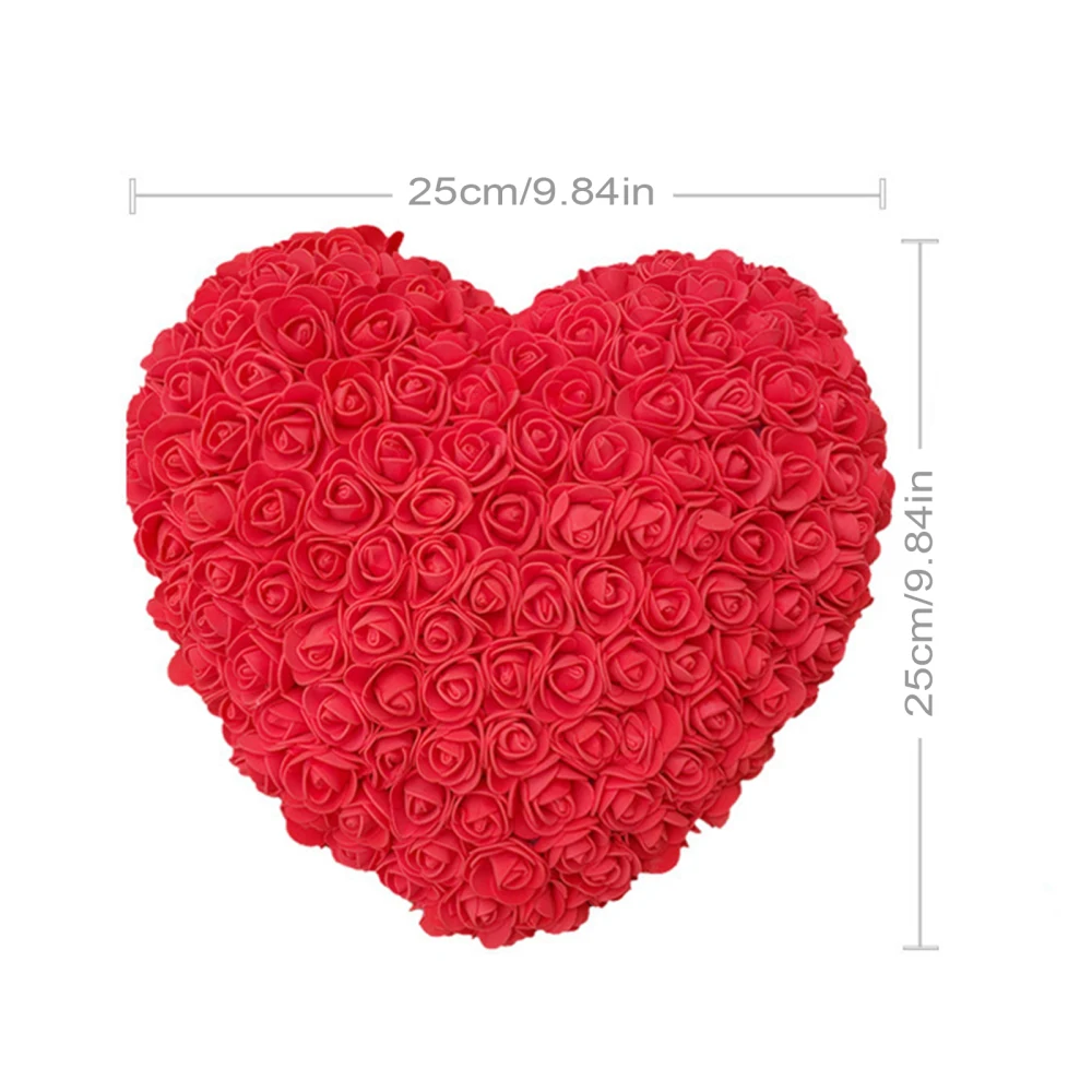 25cm červený růže milovat preserved květin roses srdce tvarované věnec vánoce dárky ženy valentines dar valentine's den dosavadní