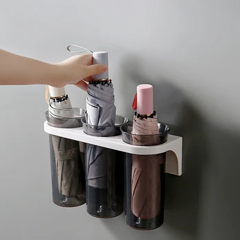 

Wall Mounted Stand Collapsible Umbrella Storage Rack Free Punch Suction Cup Rack Independent Cup Without Dripping