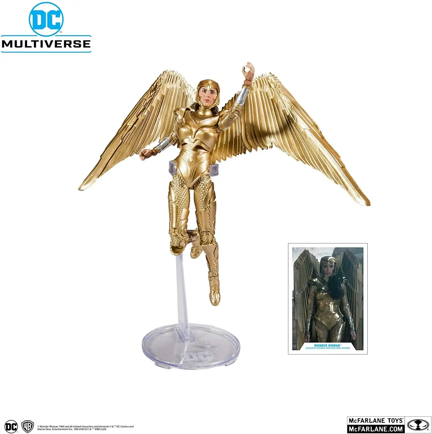 McFarlane Multiverse Оригинальная кукла чудо-женщина 1984 Золотой доспех Фигурка Игрушка