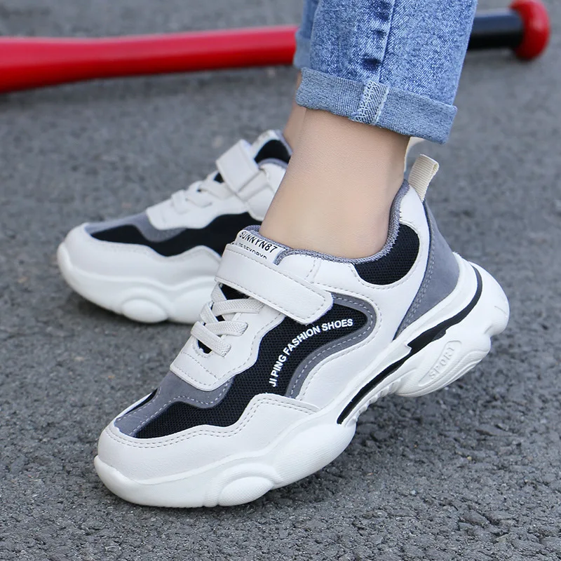

2020 Spring New Style Men And Women CHILDREN'S Shoes Fashion Comfortable Velcro Mesh BOY'S Fashion Hight-top Big Kid Dad Shoes
