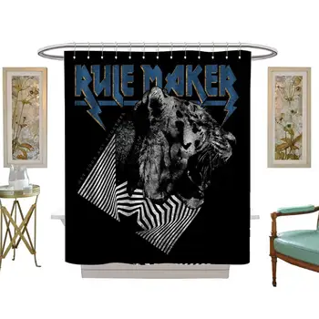 

Shower Curtains Extra Long Placement Pattern Bitmap Animal Leopard Text Letter(476),W72 x L72 Christmas Embroidered Shower