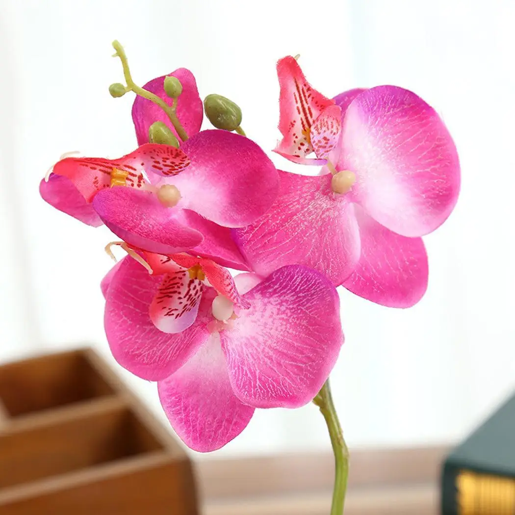 6 цветов Шелковый цветок офис кухня гостиная имитация фаленопсиса растения бонсай для украшения дома