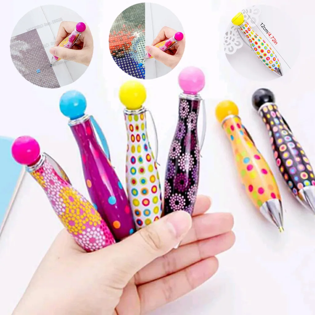 

Mosaic Cute Pen Point Drill Pen Embroidery Accessories Diamond Painting Tools nail art Square / round drill diamond paint pen F1