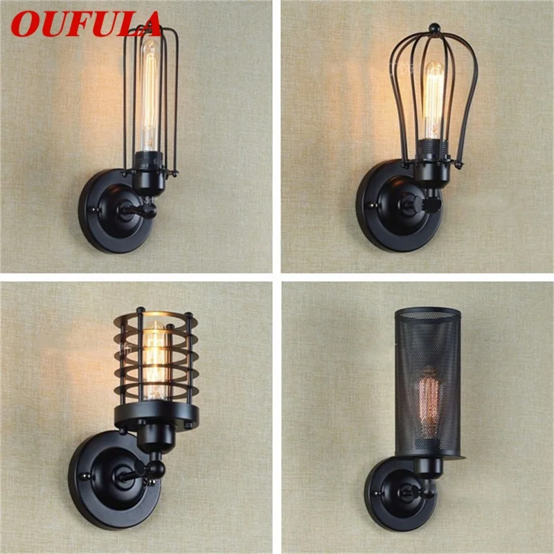 

OUFULA Indoor Wall Light Sconces LED Lamps Retro Loft Simple Design Fixtures Decorative for Home Corridor