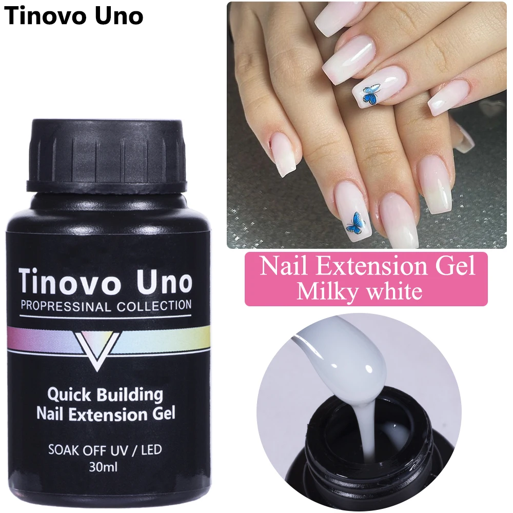 

Tinovo Uno Milky White Builder Nail Gel Polish for Nails Extension 30ML UV Poly Varnish Thick No Burn NoYellowing Hard Gellak