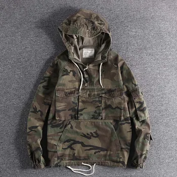 

2019 Autumn and winter trend loose youth Hooded Coat tooling three dimensional pocket foreign trade men's jacket outerwear cool