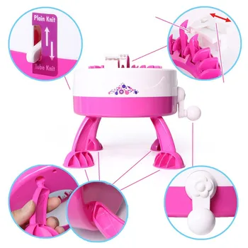 

2 Styles DIY Plastic Hand Knitting Sewing Machine Weaving Loom for Scarf Hat Children Pretend Play Toys (22 Needles Positions)