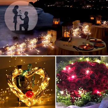 

10pcs/lot LED Mini String lights 1M 2M Indoor Copper Wire Battery Powered for Garland Home Christmas Wedding Party Decoration