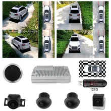 Caméra 3D panoramique à 360 degrés, système DVR avec 4 rétroviseurs latéraux, Surround View, échiquier