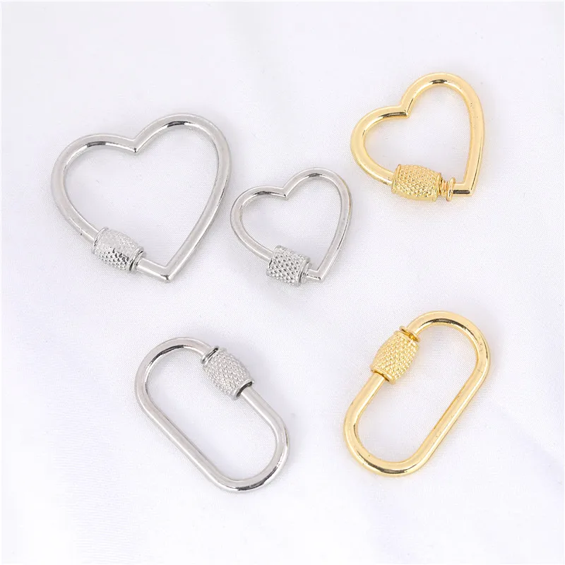 

DIY Jewelry Making Popular Hanging Chain Lock Hook Spiral Clasps Necklace Bracelets Handmade Supplies New Heart Shaped Charms