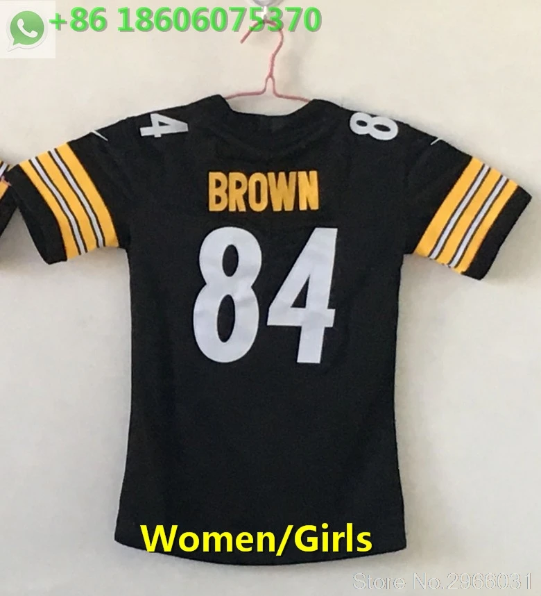 A+++ качество для женщин ben roethlisberger 7 Le'Veon Bell 26 Antonio коричневый 84 T.J. Ватт 90 Джерси Питтсбург - Цвет: for women