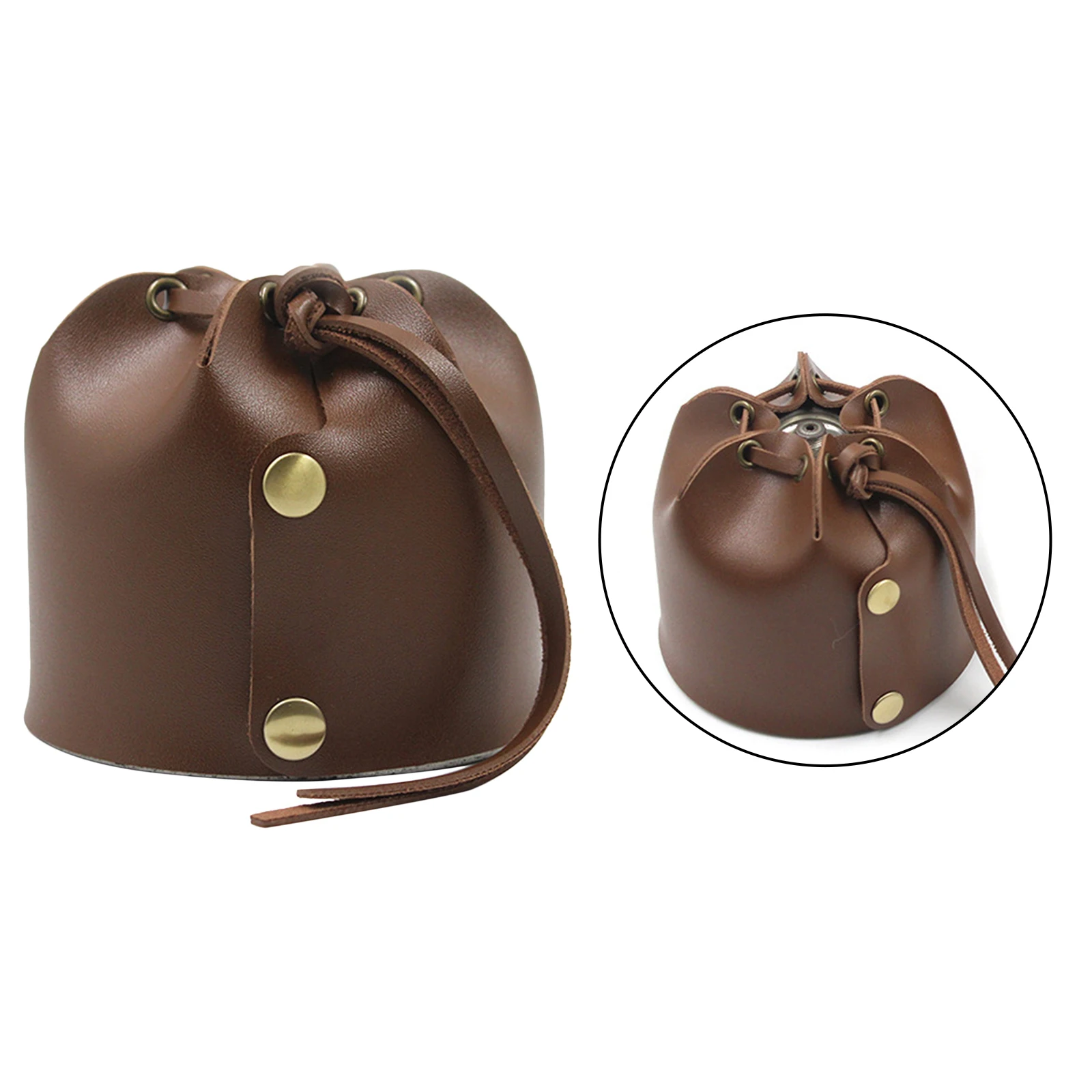 Gas Tank Protective Cover Case PU Leather Drawstring Bag Outdoor Hiking Tool