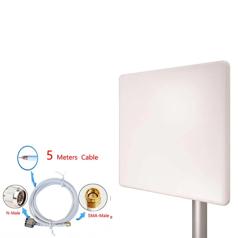 5 meters Ультра длинный диапазон 2,4G 18dBi WiFi удлинитель направляющая панель наружная Wi-Fi антенна высокоскоростной сигнал бустерный с большим усилием - Цвет: 5 meters