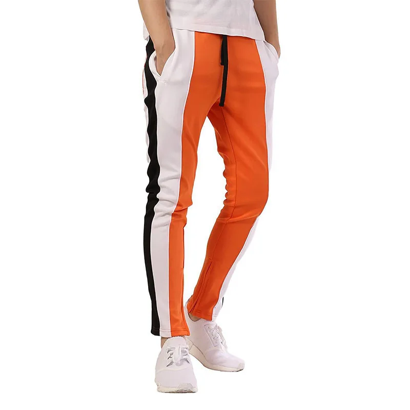 Модные брюки в полоску с карманами в стиле хип-хоп, мужские эластичные/на молнии/белые полосатые брюки, мужские спортивные штаны в стиле хип-хоп, прямые брюки для бега, мужские брюки
