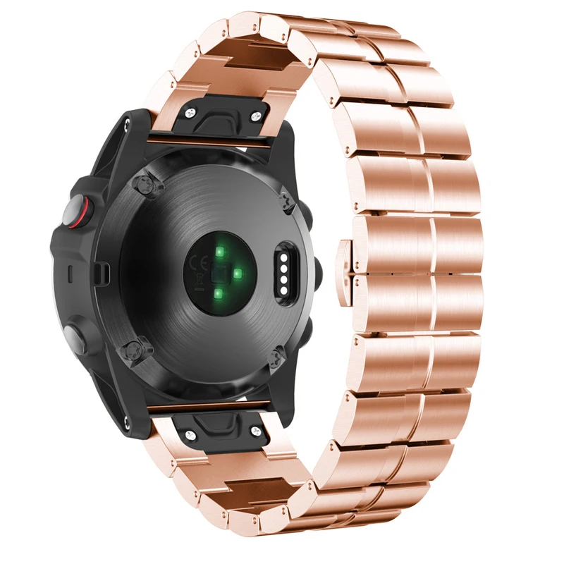 

Bracelet For Garmin fenix5X Band Rose Gold Quick Release Strap Fenix3 / Fenix3 HR Bnads Single Stainless Steel Straps Plus