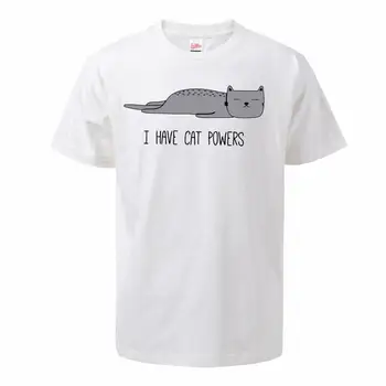 

Funny Desgin Cats T Shirt For Men 2020 Summer 100% Cotton Short Sleeve I Have Cat Power Tee Male Tops Animal Fashion Streetwear