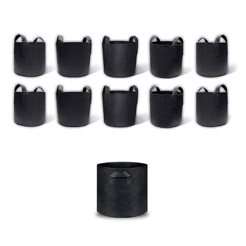 

16Pcs Grow Bags Set, Aeration Fabric Pots Black Plant Bags,Durable Garden Grow Pots - 6Pcs 5 Gallon & 10Pcs 3 Gallon