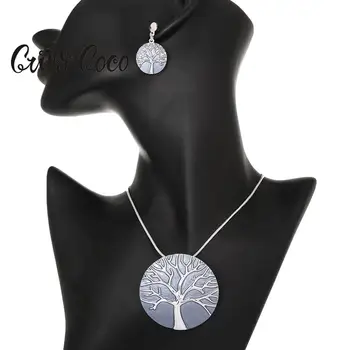 

Cring Coco 2020 Hot Sale Tree of Life Chokers Statement Women Jewelry Trendy Enamel Alloy Chain Necklaces Necklace Big Pendant