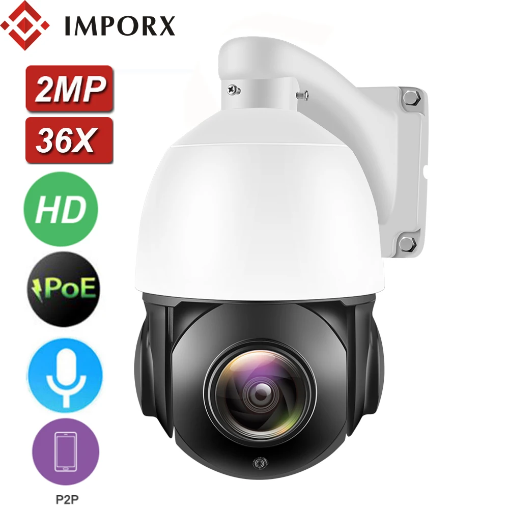 

IMPORX 2MP 1080P 36X ZOOM PTZ IP Camera Outdoor Speed Dome Security Camera Onvif P2P IR 100M H.265 SD Network CCTV Surveillance