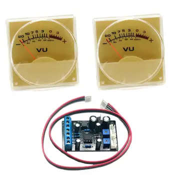 

2pcs P-64 65x65mm VU Meter 3V DB Level Header Amplifier Classis Audio Preamp w/ Backlight & 1pcs TA7318P VU Meter Driver Board