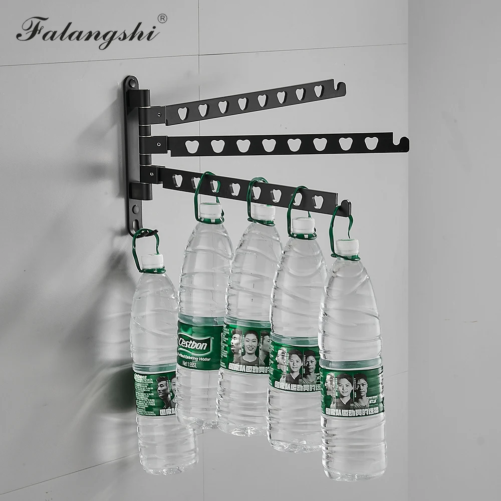 Aluminum Black Clothes Rack Swivel Folding Clothes Hanger Rack Dryer Balcony Drying Rack For Clothes Hanger Wall Mounted WB3017 2
