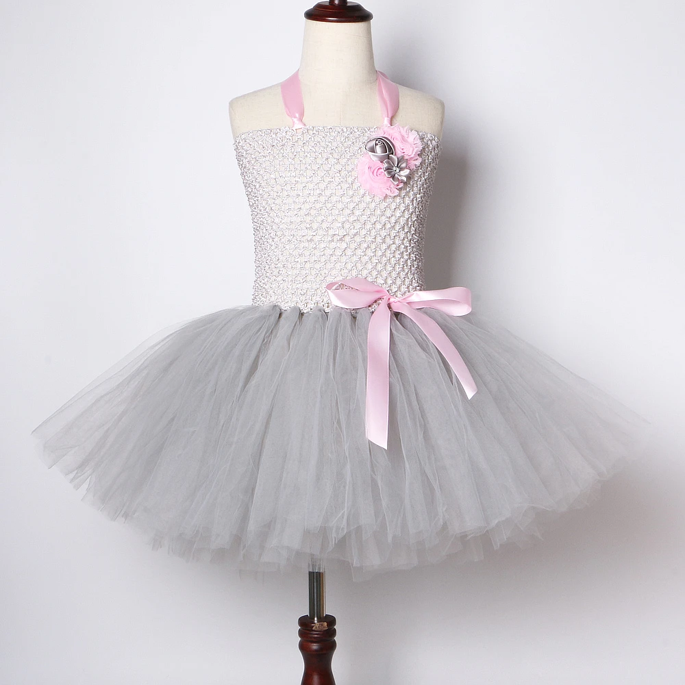 Girls Dress Grey Mouse Costumes Tutu Dress For Kids Halloween Birthday Party