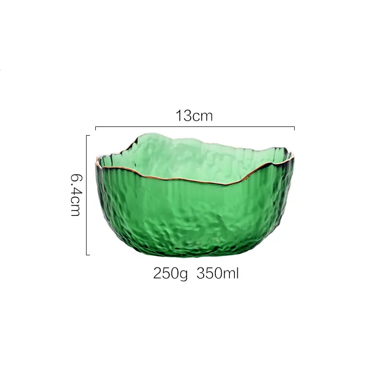 1 PC SMALL SIZE Скандинавские винтажные миски с золотым краем для сухих фруктов, Декоративные Хрустальные стеклянные салатные миски, миска для супа, миска для супа, fruteros de cocina miska - Цвет: 1 PC SMALL SIZE