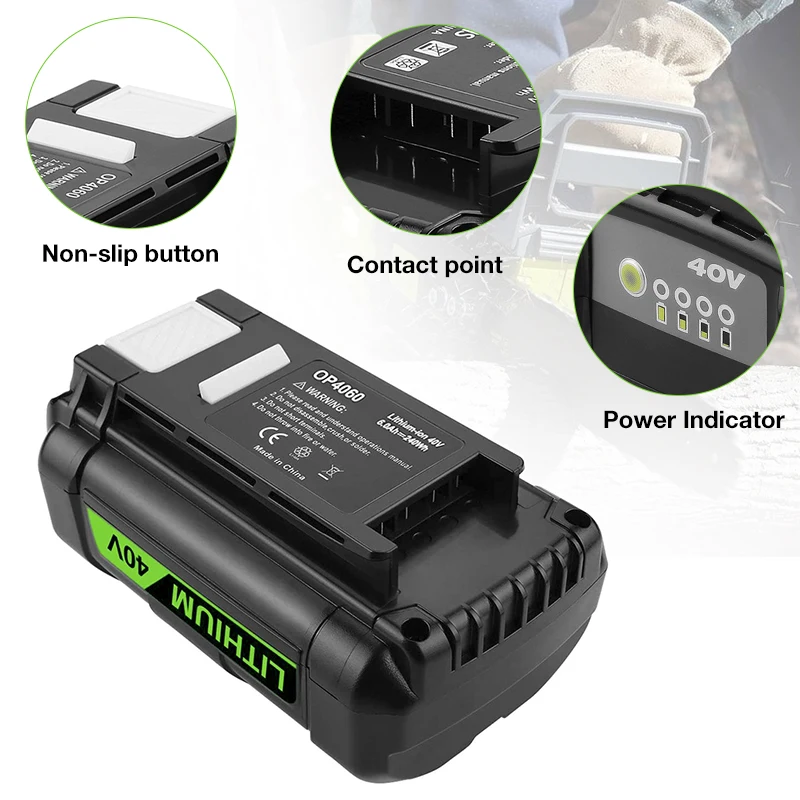 40V Lithium Battery Replacement for Ryobi 40V Battery OP4030