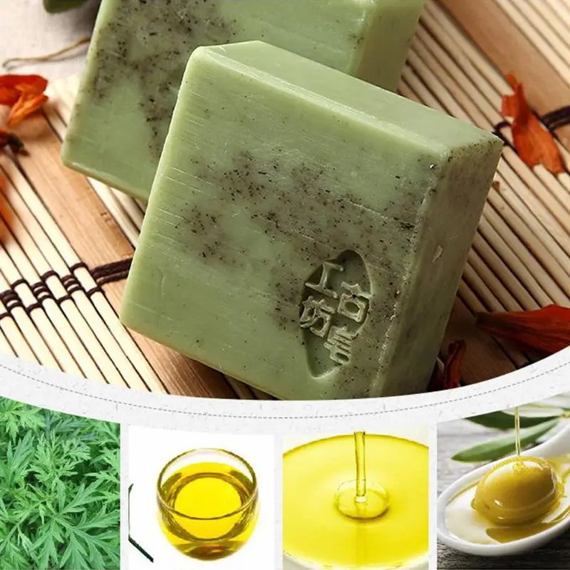 

Handmade Wormwood Essential Oil Soap Anti-Allergic Exfoliating Cleansing Face