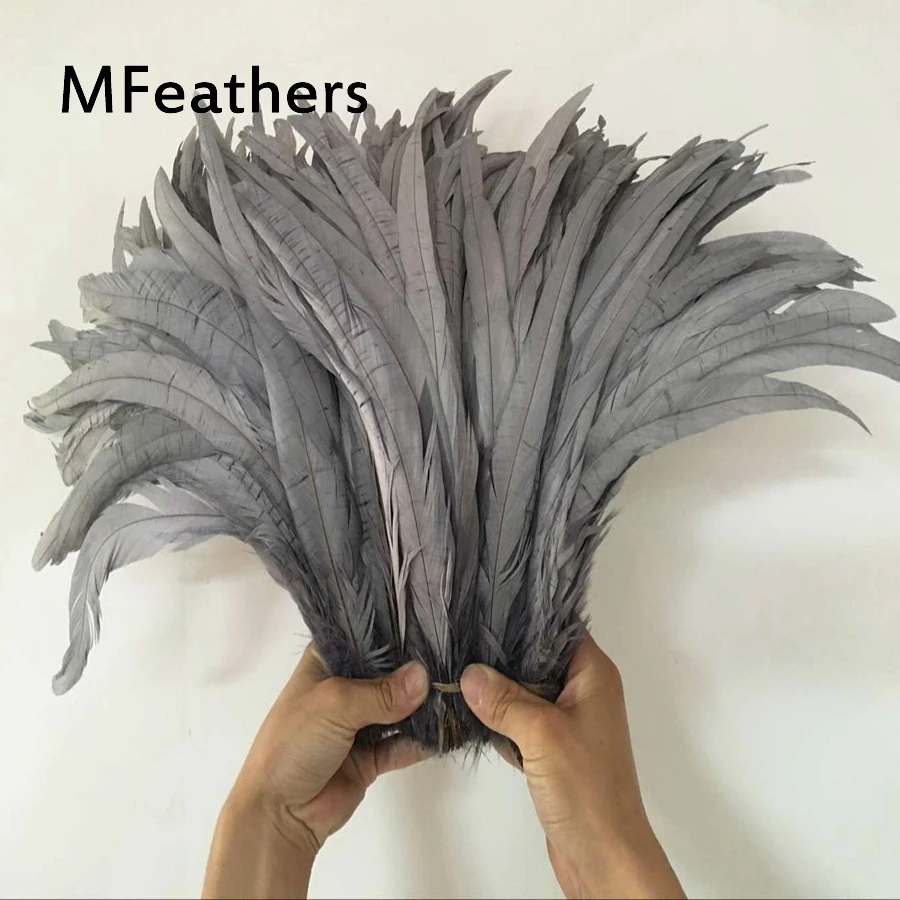 Description Picture 2 of item2020 New Arrival 100PCS 12-14" 30-35CM Long Real Chicken Feathers Raw White Bleached Rooster Tails Feather Plumes For Crafts Dec