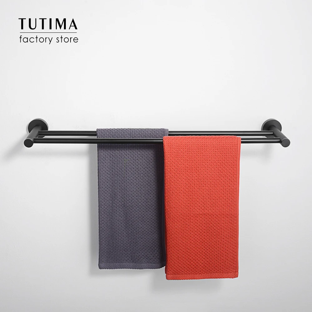 Tutima SUS 304 Stainless Steel Bathroom Hardware Set Black  Holder Paper Holder Towel Bar Bathroom Accessories