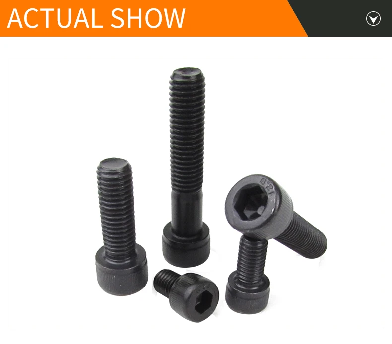 M1.6/M2/M3/M4/M5 Gr12.9 винт с шестигранной головкой из легированной стали DIN912 Blac k винт Болт крепеж для мебели