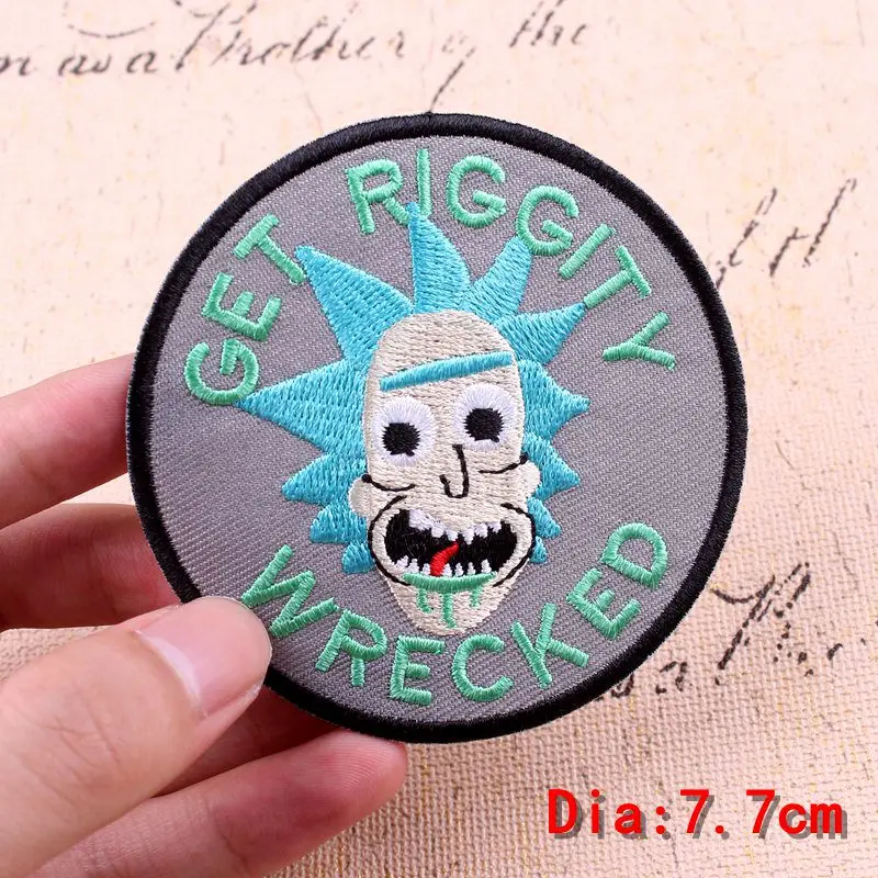 PE4298CT Nicediy хиппи Рик и Морти нашивки для одежды вышивка патч на одежде полоски на одежде патч для детей школьная сумка DIY - Цвет: PE4298CT