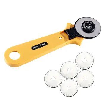 

Jiwuo 28mm 45mm Handle Swivel Rotary Cutter Cutting Wheel Cloth Cutting Roller With Blades For Home Craft Sewing Quilting Fabric