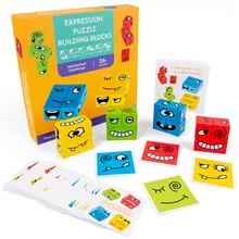 Jeu de construction en bois Montessori pour enfants, jouets éducatifs précoces, expressions géométriques qui changent de visage